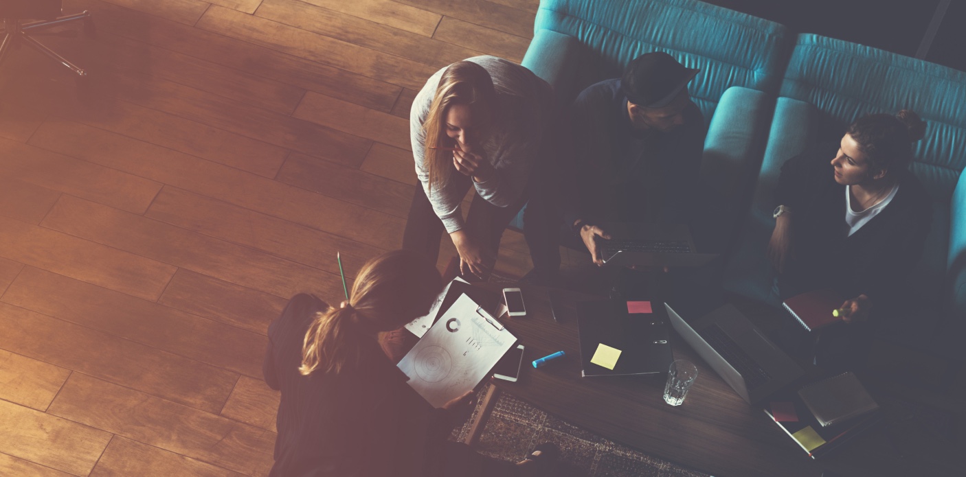 People discussing work in an office - office fit out